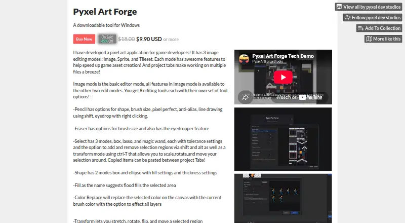 The Pyxel Art Forge homepage