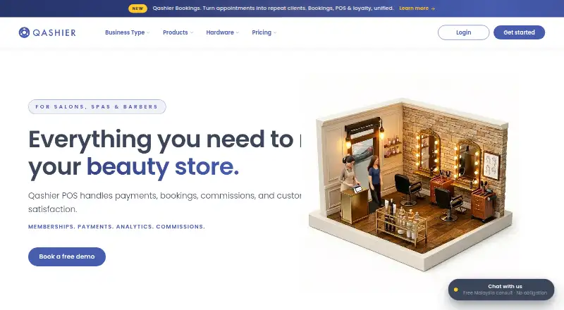 The Qashier homepage