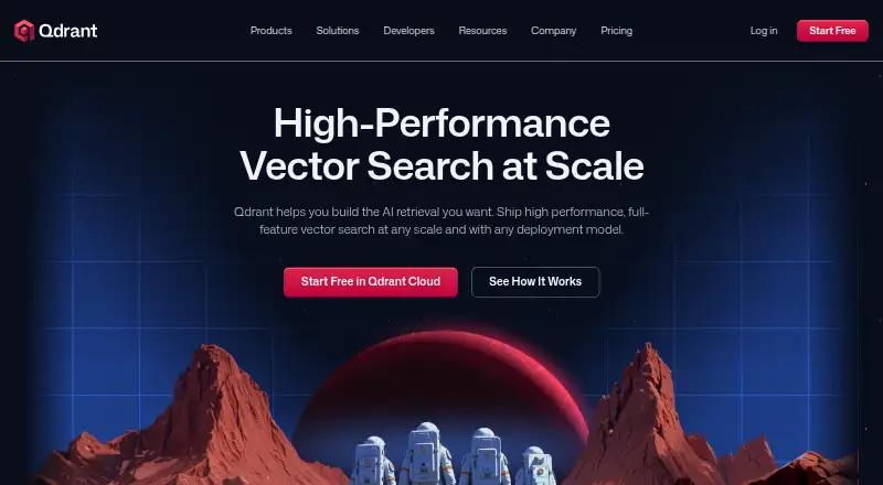 The Qdrant homepage