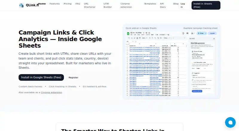 The QLink homepage