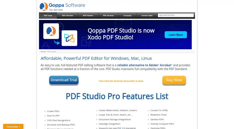 The PDF Studio homepage