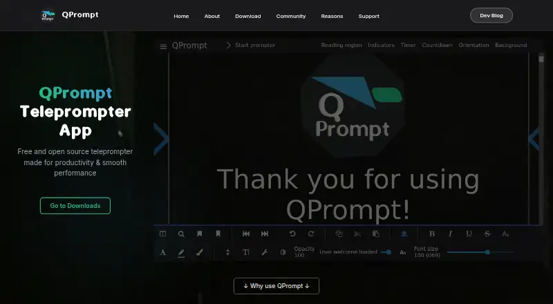 The QPrompt homepage