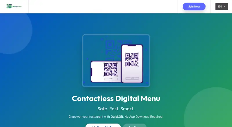 The QuickQR homepage