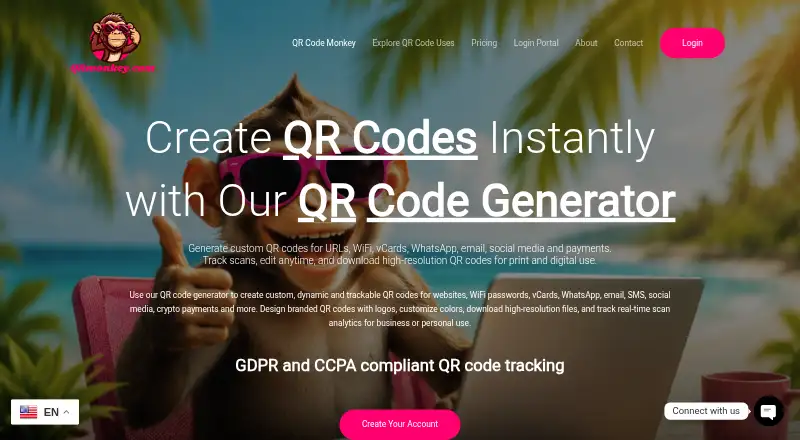 The QR Monkey homepage
