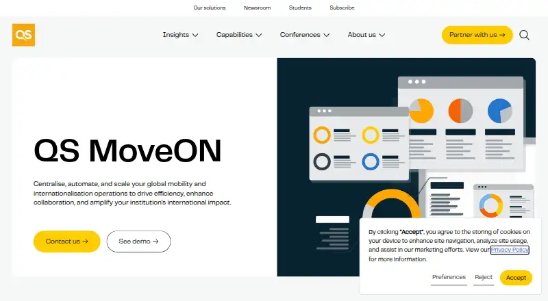 The QS MoveON homepage