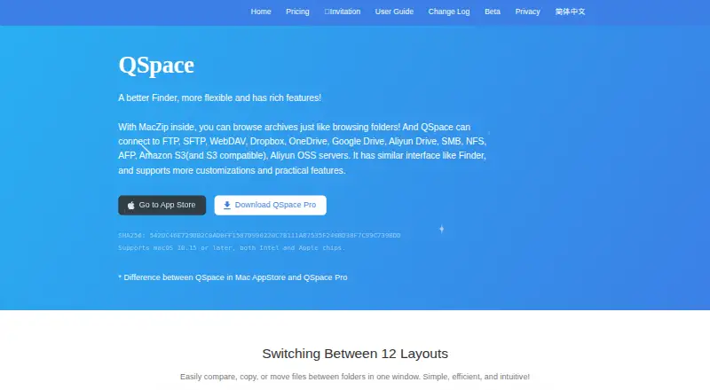 The QSpace homepage