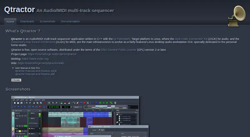 The Qtractor homepage
