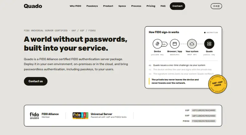 The Quado homepage