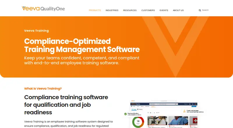The Veeva Training homepage