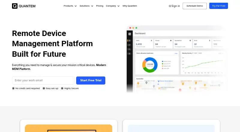 The Quantem Kiosk Software homepage