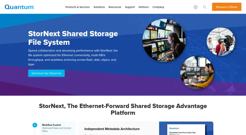 The Quantum StorNext homepage
