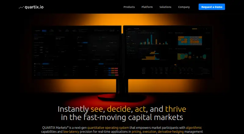 The QUARTIX Markets homepage
