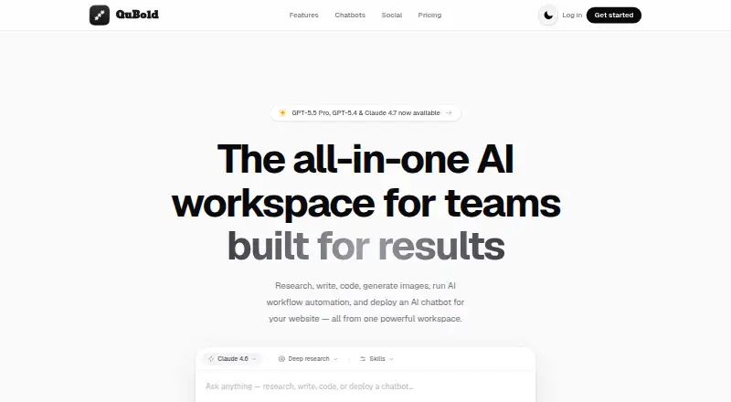 The QuBold homepage