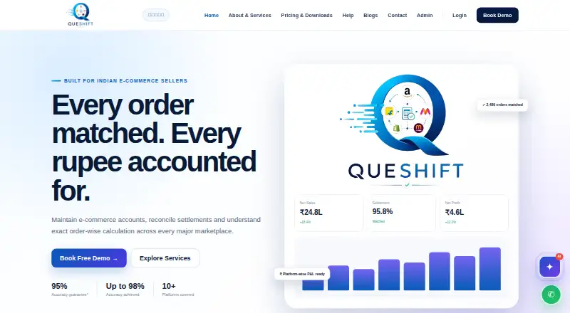 The Queshift homepage