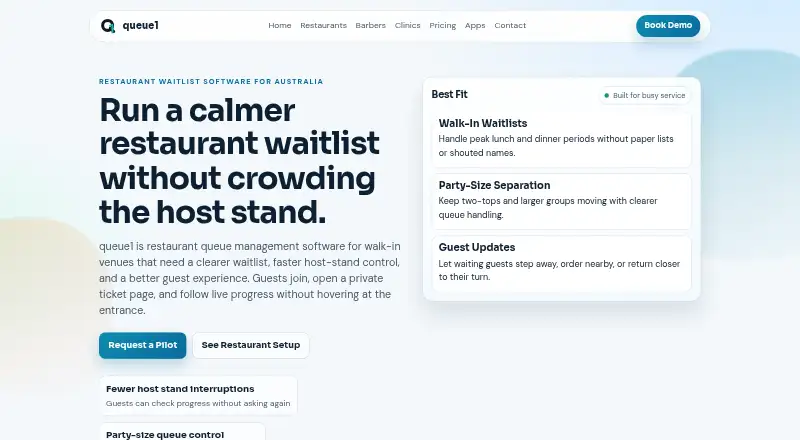 The queue1 homepage
