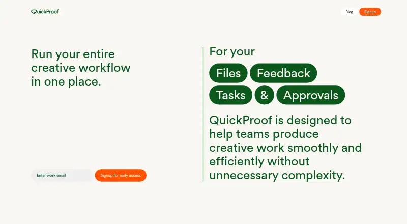 The QuickProof homepage