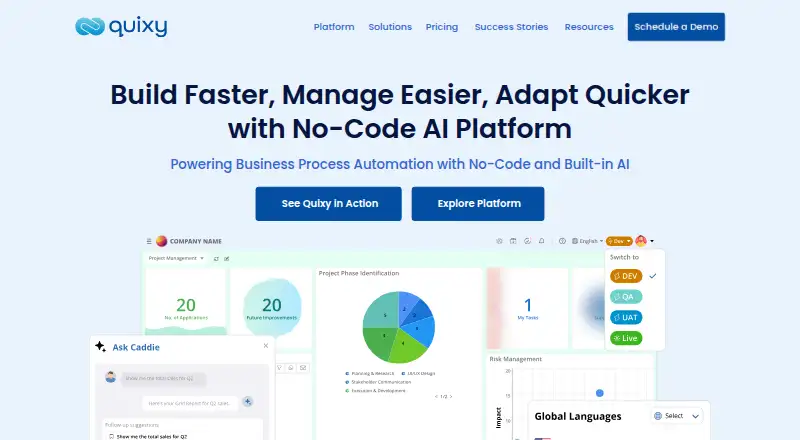 The Quixy homepage
