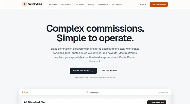 The Quota Queue homepage