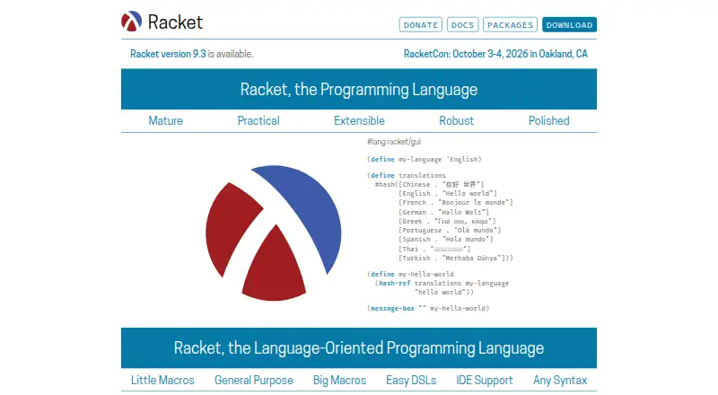 The DrRacket homepage