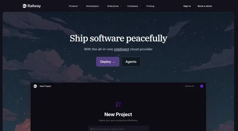 The Railway homepage