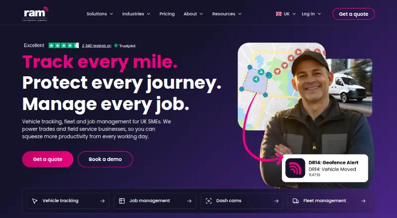 The RAM Tracking homepage