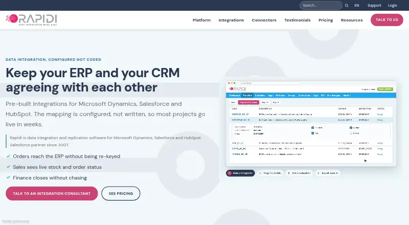 The RapidiOnline homepage