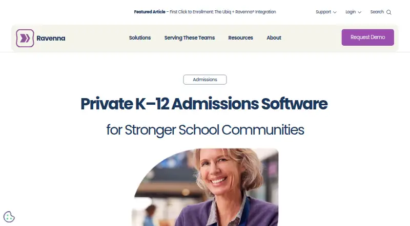 The Ravenna Admissions homepage