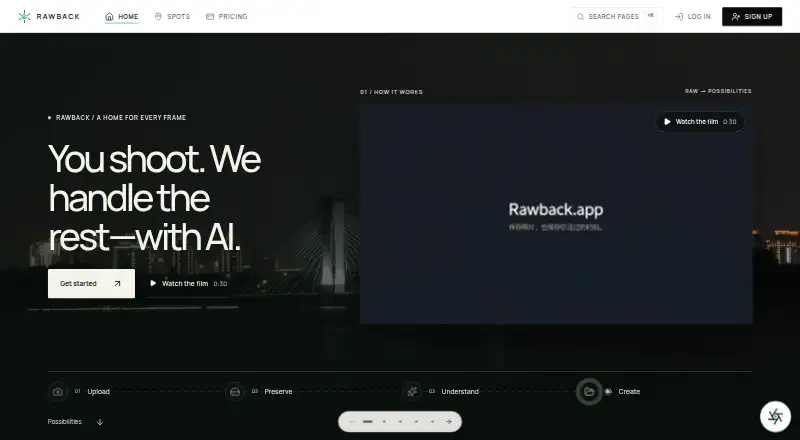 The Rawback homepage