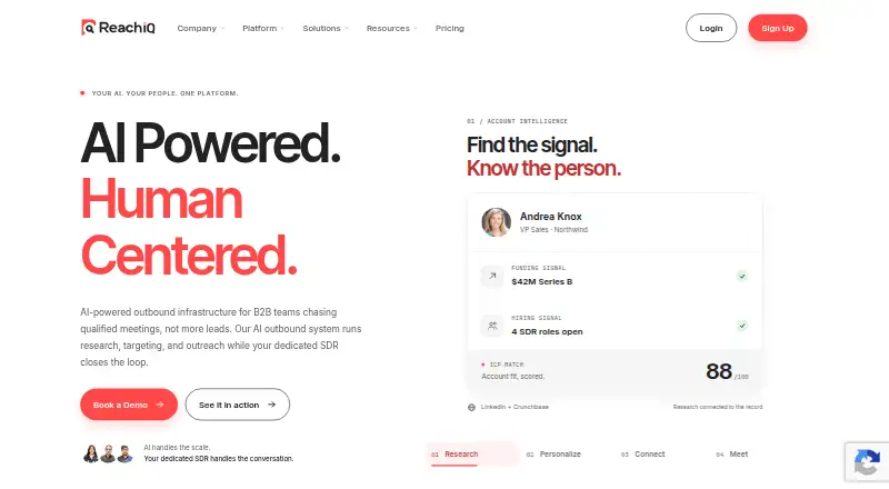 The ReachIQ homepage