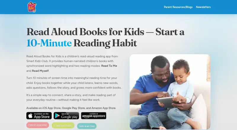 The Read2Me homepage