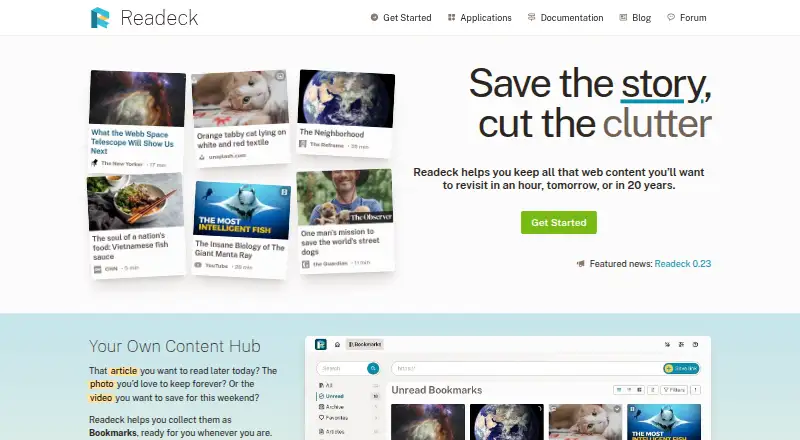 The Readeck homepage