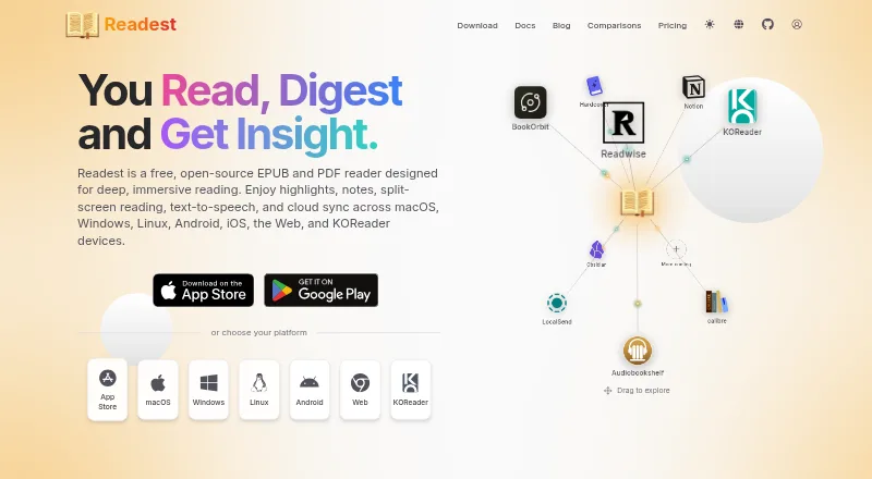 The Readest homepage