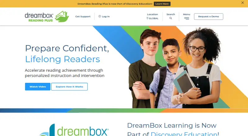 The Reading Plus homepage