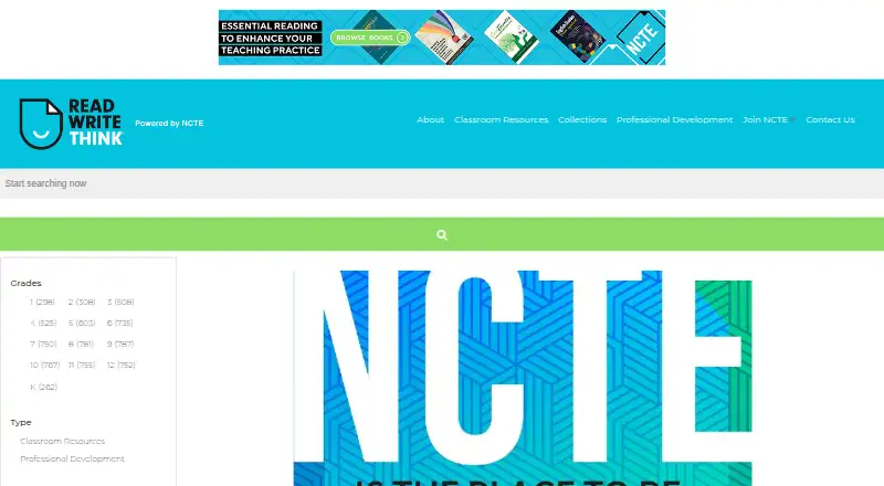 The ReadWriteThink homepage
