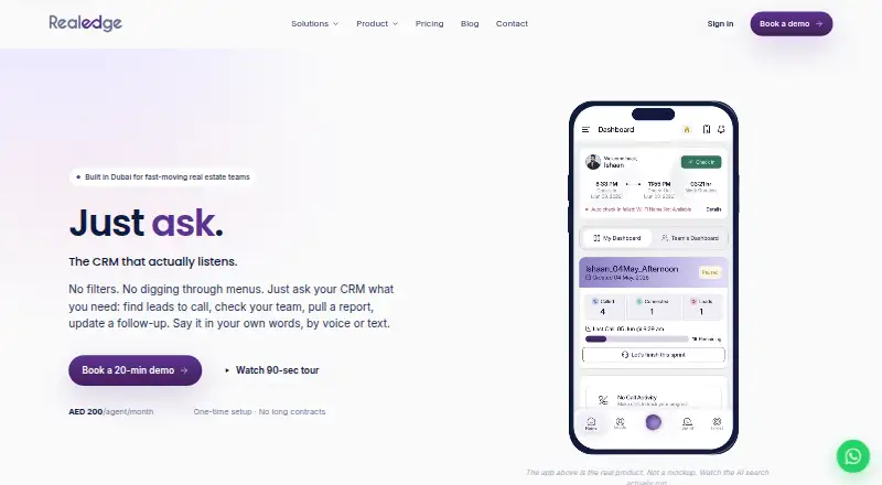 The RealEdge homepage