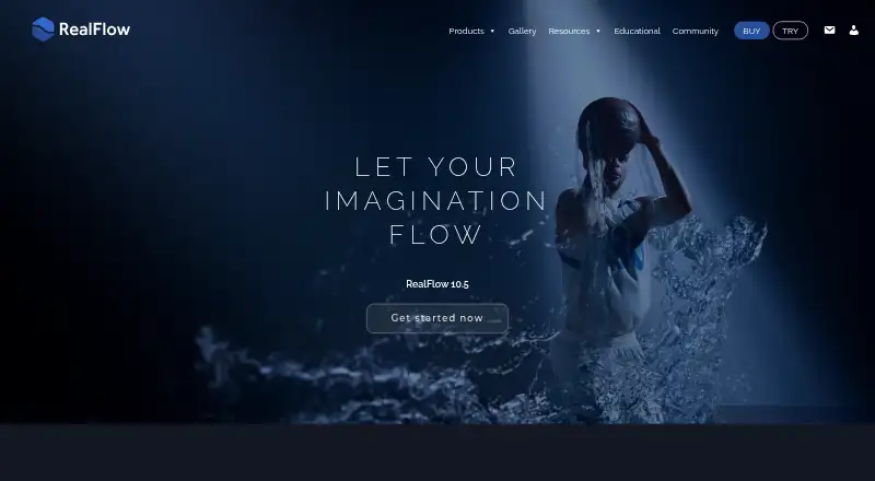 The RealFlow homepage