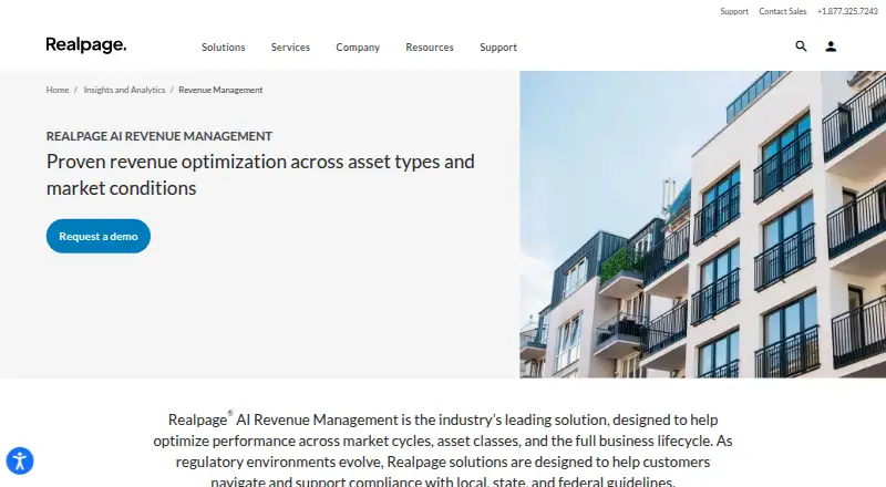 The RealPage AI Revenue Management homepage