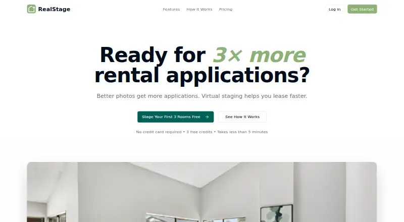 The RealStage homepage