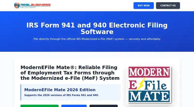 The ModernEFile Mate homepage