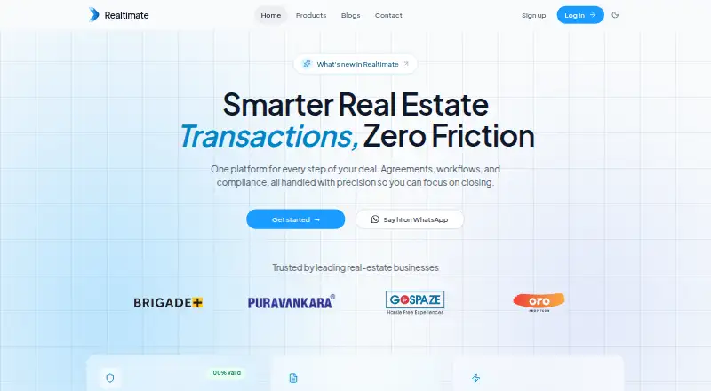 The Realtimate homepage