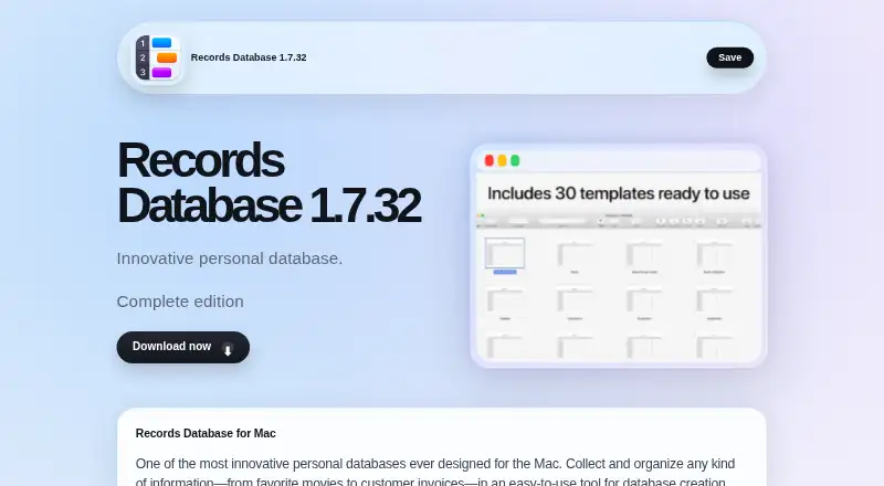 The Records Database homepage