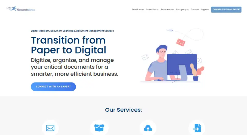 The Recordsforce Cloud homepage