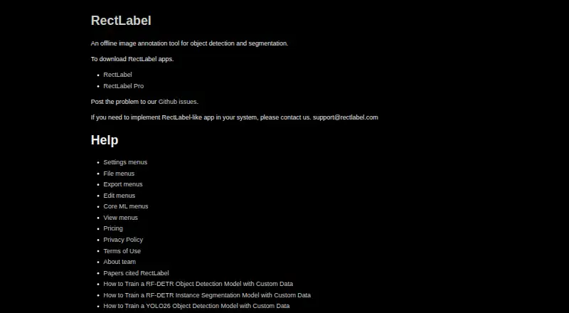 The RectLabel homepage