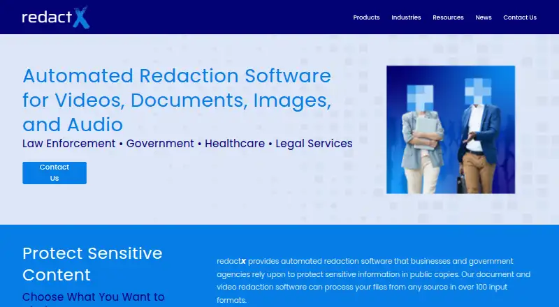 The redactX homepage