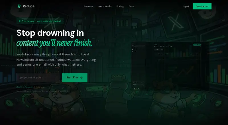 The Reduce homepage