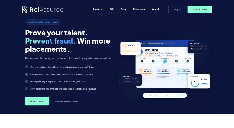 The RefAssured homepage