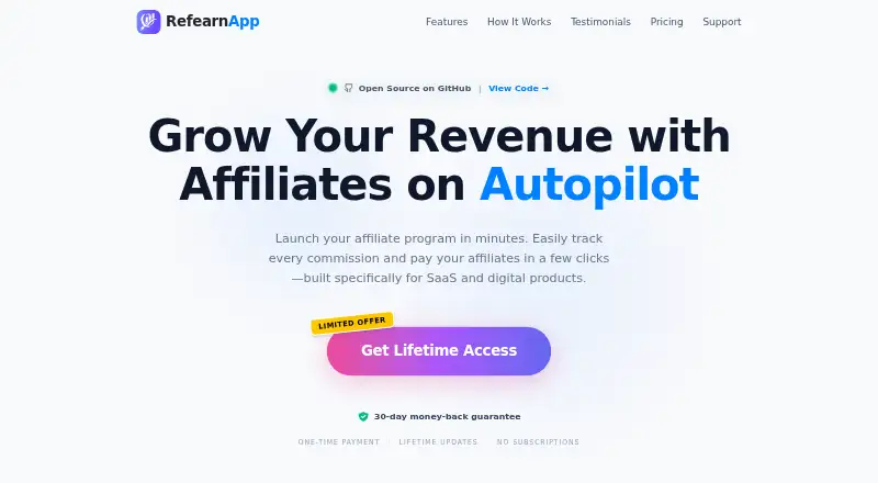 The RefearnApp homepage