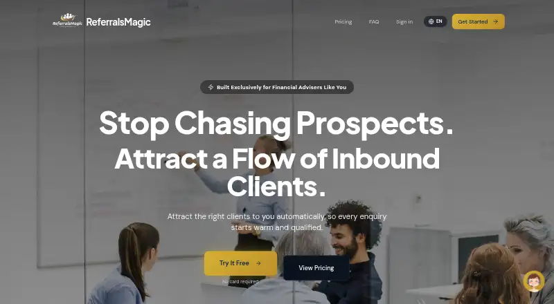 The ReferralsMagic homepage