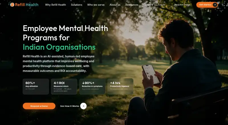 The Refill Health homepage