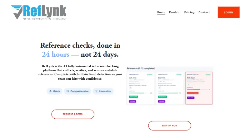 The RefLynk homepage